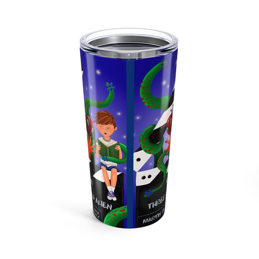Whimsical Kevin and the Three Headed Alien Adventure Tumbler | 20oz Travel Mug, Fun Keepsake, Gift for Sci-Fi Fans, Kids, Birthdays, School